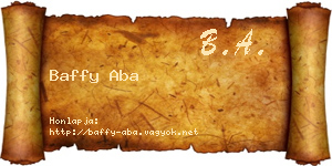Baffy Aba névjegykártya